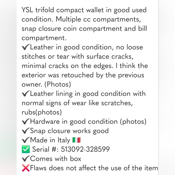 SAINT LAURENT Y LIGNE WALLET - Picture 9 of 9